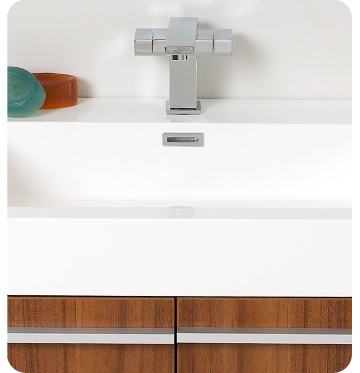 Fresca 22.5'' Wall Mounted Single Bathroom Vanity with Plastic Vanity